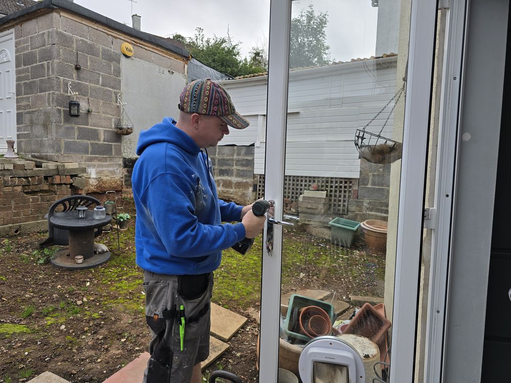 Door repair in progress at a Bristol property